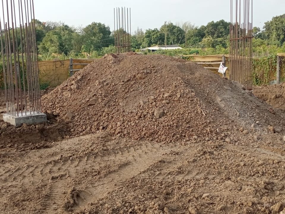 Reinforcement steel columns at a Milestone Infra construction site